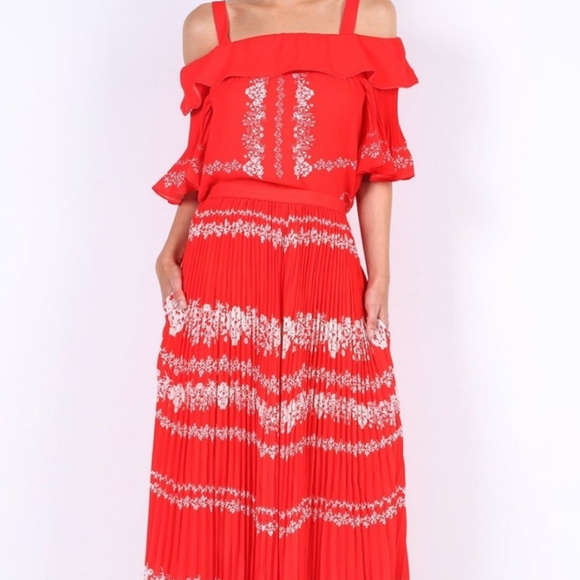 Self-Portrait Tops - Self-Portrait Red Floral Spell Blouse